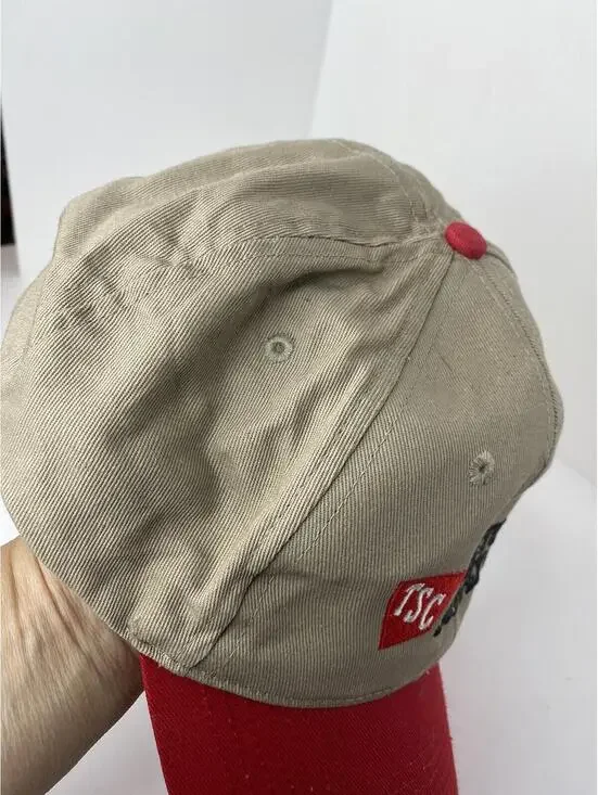 TSC Tractor Supply Company Logo Embroidered Baseball Hat Cap Khaki Adjustable - Picture 5 of 7